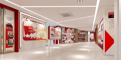 紅色主題展廳平面設計方案，讓展廳空間銜接更流暢